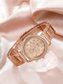 NEW 5pcs Luxury Fashion Women Watch Set Alloy Strap Ladies Quartz Wristwatch Rhinestone Alloy Bracelet For Ladies Gift KEEMEEUYZO.