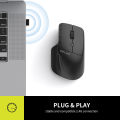 Delux M913GX Wireless Bluetooth Mouse with Side Scroll Wheel Multi-Device Ergonomic Mouse with 1600DPI 7 Buttons For PC Computer. 