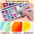 Giorgione G-ZG 100 colors metallic pearlescent solid watercolor paint with water ink brush set with metal box. 