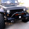1pcs 12V/24V Motorcycle Headlight 7 Inch V-shape LED Headlight with Turn Signal Lights DRL Hi/Lo Beam Replacement for Jeep Wrangler JK JKU CJ LJ TJ Hummer H1 H2. 