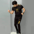 Black Cotton Combo T-Shirt & trouser Pant For Man-Black T-shirt and Pant for men - T Shirt. 