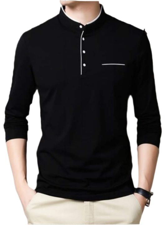 BLACK COLOUR LONG SLEEVE CASUAL T-SHART FOR MEN .