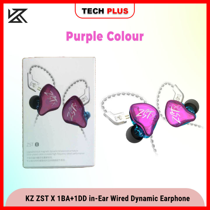 KZ ZST X 1BA+1DD in-Ear Wired Upgraded Dynamic Hybrid Dual Driver 20Hz-40kHz ZSTX Earphones Detachable cable