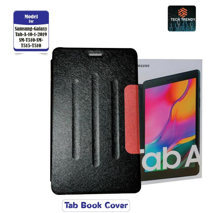 For Samsung Galaxy Tab A 10.1 2019 SM-T510/SM T-515 (10.1 Inch) Black  Horizontal Flip Book Cover