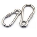 304 Stainless Steel Screw Lock Climbing Gear Carabiner Quick Links Safety Snap Hook Chain Connecting Ring Carabiner Chain Buckle. 