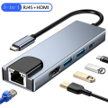 USB C HUB 3.0 USB Splitter Type C to HDMI RJ45 PD 87W Adapter USB 3.0 HUB With SD TF Type-C OTG 3 Hab For Macbook Air iPad Pro.