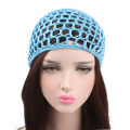 Womens Mesh Hair Net Crochet Cap Solid Color Snood Sleeping Night Cover Turban.