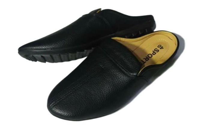Punjabi half loafers stylish leather shoes for men .