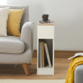 Bedside Table with 1 Drawer & Open Storage Shelf – Nightstand Side Table.