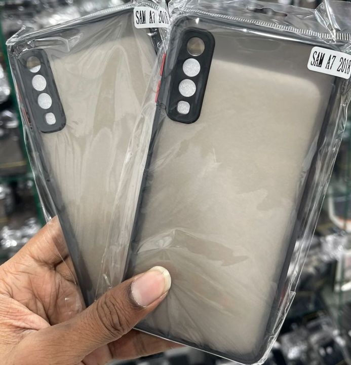 Samsung Galaxy A7 (2018) Shockproof Bumper Case: Matte Translucent Back Cover with Camera Protection - Durable and Reliable - Phone Back Cover