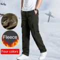 Winter Fleece Cargo Pants Men Snow Thick Cotton Warm Overalls Outdoor Camping Work Loose Large Plus Size Casual Trousers 2021New. 