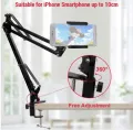 Overhead Video Stand Phone Holder Articulating Arm Phone Mount Table Top ChromLives Scissor Boom Arm Articulating Phone Stand Tablet Phone Holder for Streaming Phone.