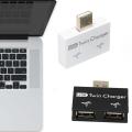 Mini USB Hub To 2 Port Charger Hub Adapter  Fashion New USB Splitter For Phone  Computer USB Hub 2.0（white）. 