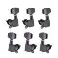 6pcs Sealed Guitar String Pegs Locking Tuners - black.