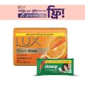 Lux Soap Bar Fresh Glow Tangerine & Vitamin C + E 90g (Free Closeup Toothpaste 7g).