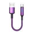 The manufacturer applies Apple Android Type-C braided fast charging data cable 25cm short-line charging treasure special charging cable.