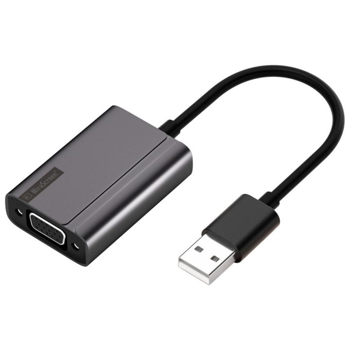 HXSJ USB to VGA Adapter with Audio 1080P Full HD Cable Screen Mirroring Adapter for TV/Monitor/Projector Gray