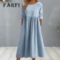 Farfi Women Dress Short Sleeve Nude Color Party Dress. 