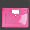 Press Button File Folder Flexible A4 Size Transparent Document Bag Waterproof Plastic Paper Organizer for Office Supplies. 