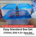 Plastic Easy Standard Box Set 2700ml, (830X2)= 3pcs Set. 