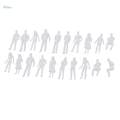4x20Pieces 1/50 Scale Unpainted Model People Architectural Mini Figures Kit.
