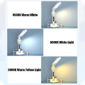 3in1 Multifunction Table Lamp LED Four-headed Folding With Fan Calendar Clock USB Rechargeable Desk light 3 color Reading Lamp.