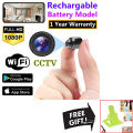 Super Premium Rechargeable Battery X5 Mini Camera Full HD 1080P 4K WiFi Wholesale Wireless CCTV Night Vision 140 Wide Angle Lens Video Recorder Sound Detector for Safety Security IP Controlled Professional Cam Black Color Free Gift Mobile Stand Included!. 