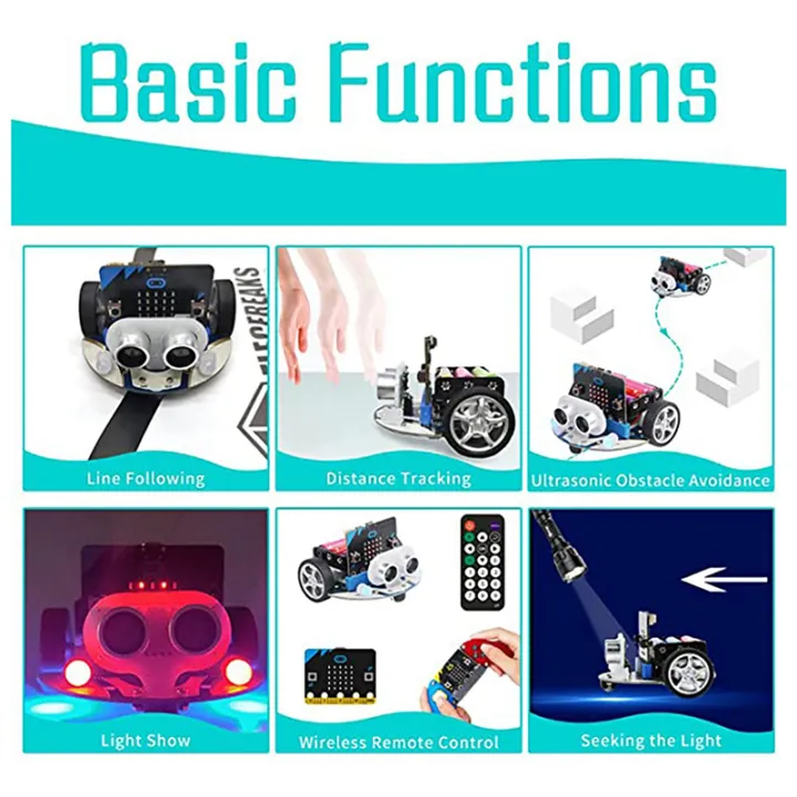 TWEXQNY%202X%20V1.5%20Development%20Board%20Smart%20Car%20Kit/Qtruck/Python%20Education%20BBC%20Microbit%20Programmable%20Robot%20-%20Image%204