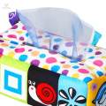 Baby Tissue Box, Soft Scarf Box, Crinkle Tissues, Infant children paly Paper, Busy Pull Tissues for Early Educational Montessori Sensory Toys. 