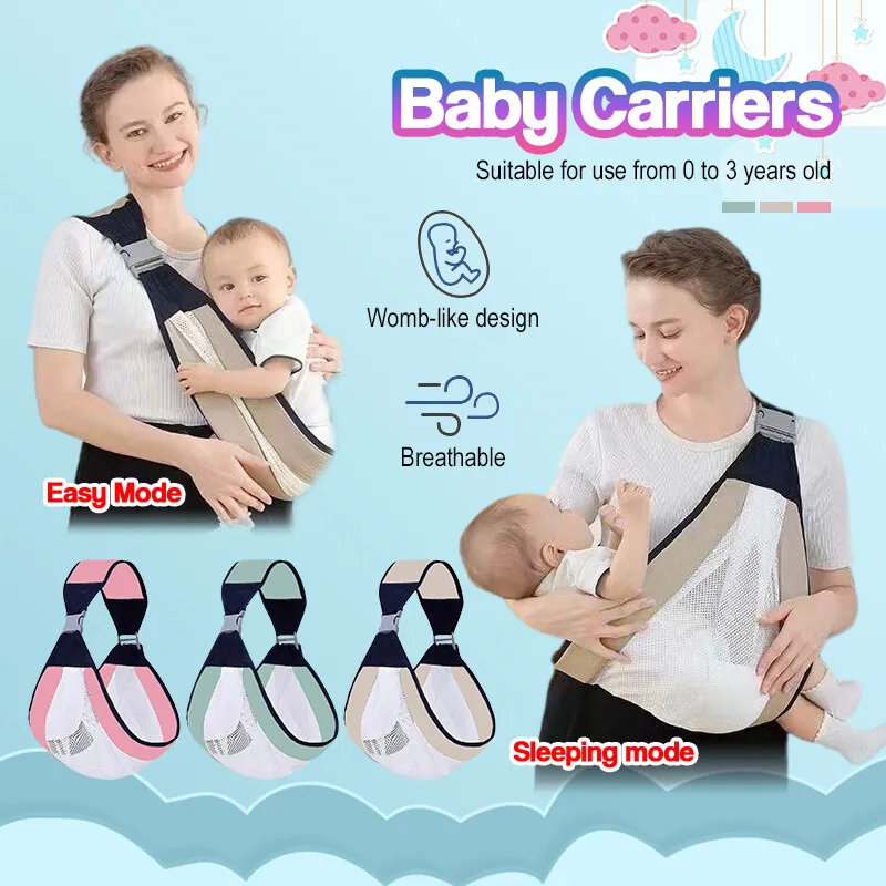 Baby Carrier Wrap One Shoulder For 0-36 Months Mesh Breathable