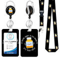 Thermal Transfer Badge Holder Portable Zinc Alloy Polyester ID Card Holder Rainbow Printed Detachable Phpne Lanyard for Office Use Emergency Preparedness Identification Display Corporate Events. 
