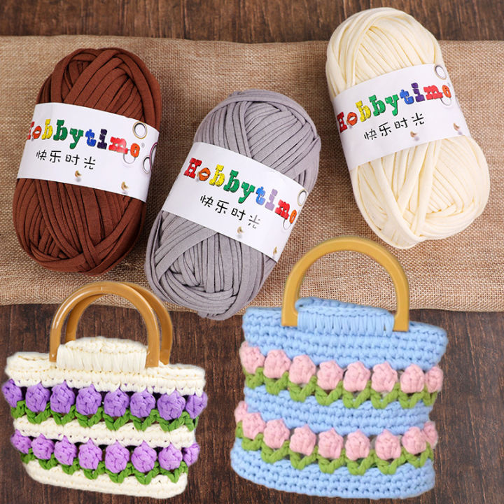 100g Knitting T Shirt Yarn Thick Soft Crochet Yarn Hand Woven Handbag Blanket Carpet Knit Cotton Cloth Yarn DIY Crafts