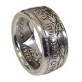 Morgan Silver Dollar Coin Ring 'Heads' Silver Plated Handmade Men Vintage Punk Personality Coin Rings Fashion Jewelry. 