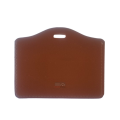 PU Leather Horizontal ID Card Holder - Brown. 