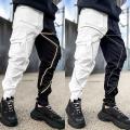 Men's Reflective Cargo Pants New Hip Hop Casual Joggers Trousers Multi-Pocket Men Sweatpants Streetwear Sports Pant M-3XL. 