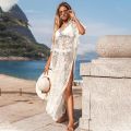 Women Lace Crochet Beach Bikini Cover Up Long Kaftan Dress Summer Kimono Maxi Dress Bathing Suit Beachwear maios de banho. 