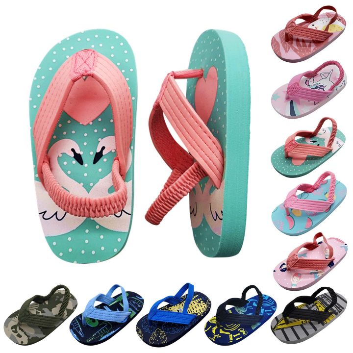 Beach Shoes Kids 2022 Summer Children's Flip Flop Boys And Girls Cute Cartoon Fruit Antiskid Soft Bottom Beach Sandals Тапки