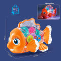 Transparent Gear Fish Toy for Kids - LED, Music, Acceleration & Moving function, Walking Light Toy  for Boys Girls. 