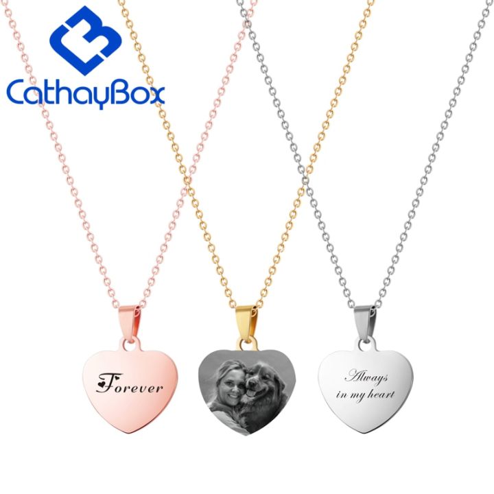 Women Personalized Stainless Steel Engraved Name Photo Cute