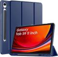Premium Cover for Samsung Tab S7 11 inch/Tab S8 11 inch/Tab S9 Cover Case 11 inch, Flip Case Cover with [S Pen Holder] for Samsung Galaxy Tab S9 Tablet/Tab S8/Tab S7 Tablet Cover [Auto Sleep Wake]-Black/Navy Blue. 
