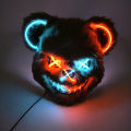Halloween Light Up Horror Animal Mask LED Luminous Bloody Bear Mask Flashing Neon Cosplay Scary Masquerade Party Mask Supplies. 