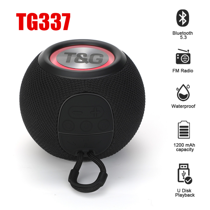 TG337 Bluetooth Speaker Portable TWS Wireless Mini Bass Boombox LED ...