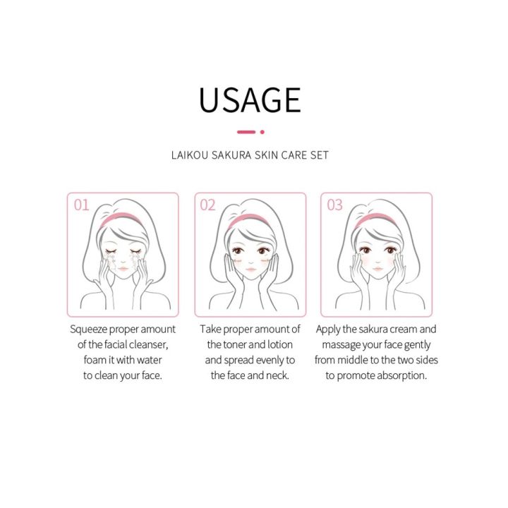 LAIKOU%20Japan%20Sakura%20Skin%20Care%20Mini%204%20Pcs%20Set%20(Face%20Cleanser%20/Toner/%20Lotion/%20Essence%20Cream)-2gm/Each%20-%20Image%207