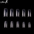 Monja 100Pcs/set Transparent Natural French Nail Art Half Cover False Nails Ballet Acrylic UV Extension Nail Tips Manicure Tool. 