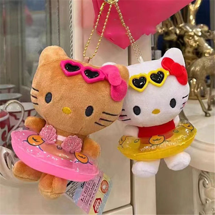 Kawaii%20Hello%20Kitty%20Hawaiian%20Sanrio%20Keychain%20Pendant%20Cartoon%20Plush%20Toys%20Brown%20White%20Swim%20Ring%20Stuffed%20Plushies%20Key%20Ring%20Bag%20Toys%20-%20Image%203
