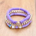 Polymer Clay Beads Charm Woven Bracelets For Women DIY Jewelry Elastic Rope Boho 3 Layers Bracelets Bangles Pulseras Mujer. 