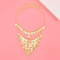 European and American inverted triangle coin face curtain fashion metal mask India dance mask stage performance face accessories women.