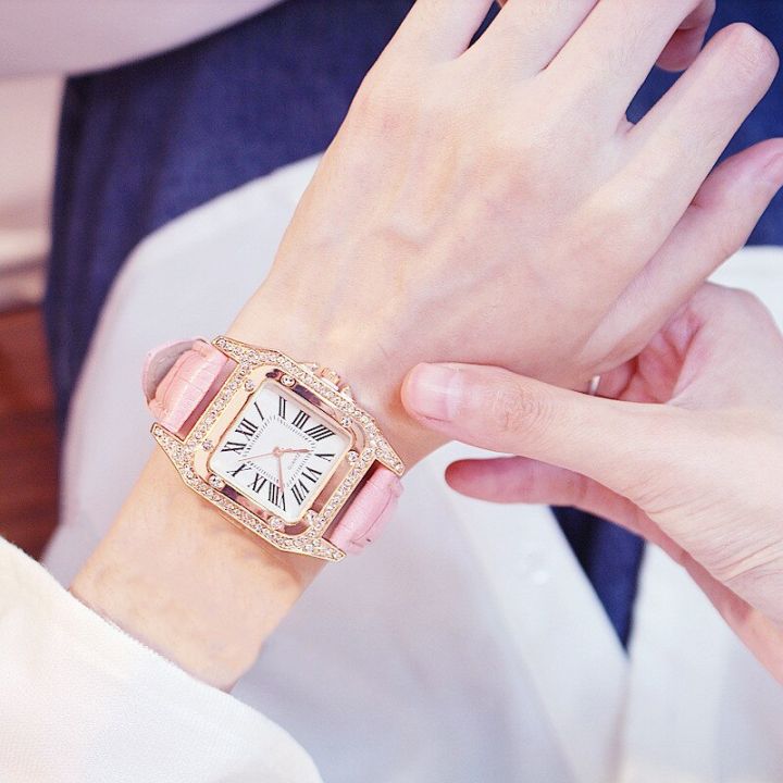 2pcs%20Set%20Luxury%20Business%20Quartz%20Watch%20Bracelet%20Sports%20Diamond%20Watches%20For%20Women%20Girl's%20-%20Image%202