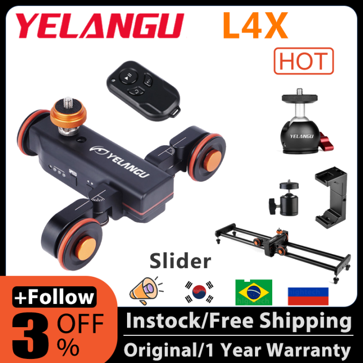 Yelangu L4x Motorized Cameraslider Rechargeable Camera Dolly Slider For Dslr Camera Camcorder Smartphone Track Slider