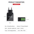 3A USB Fast Charge Charger Mobile Phone Charger with LED Display For iphone 12 Xiaomi 12 Adapter Portable Charger For Cell Phone.